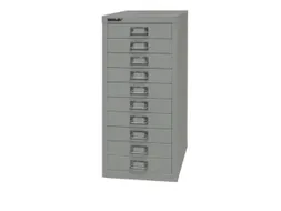 kantoor-ladekast HxBxD 590x278x380mm 10 laden romp lichtgrijs staal