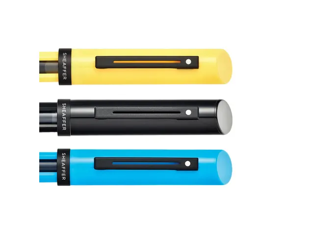 Kalligrafiepen SHEAFFER zwart, blauw,geel maxi penpunt F/M/B