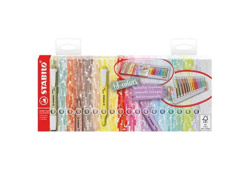 Markeerstift STABILO Swing cool nature desk set 18 stuks