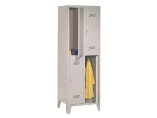 dubbeldekse locker,HxBxD 1850x600x500mm,2x2vak.,RAL7035,front RAL7016 - 1