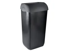 OUTLET Kunststof Zwarte Afvalbak 23 liter Half Open