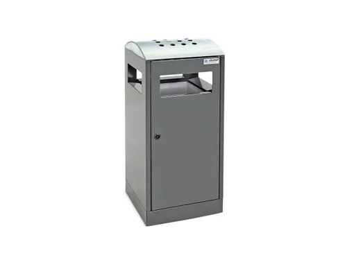 combi-asbak 815x350x350mm afvalbak 40 liter staal RAL7016 Antraciet