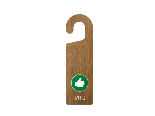 Kunststof deurhanger 250x75mm Vrij - Bezet Houtlook 10 stuks