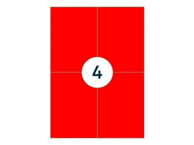 Etiket 105x148mm Fluor Rood 100 Vel