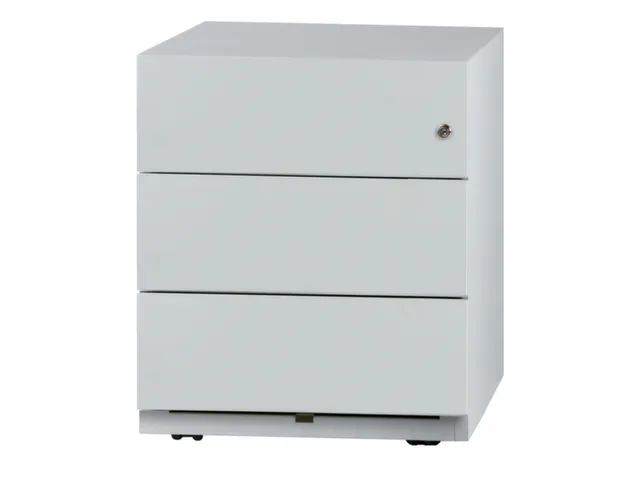 Ladenblok Staalplaat 495x420x565mm 3laden Cilinderslot Lichtgrijs