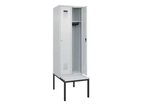 locker met bank,HxBxD 2120x600x815mm,2vak,vak B 300mm,cilinderslot