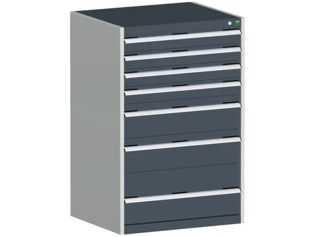 ladekast HxBxD 1200x800x750mm 7laden romp RAL7035 front RAL7016