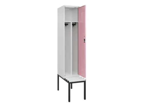 locker met bank,voor scheiding van kleding,HxBxD 2120x400x815mm,1vak