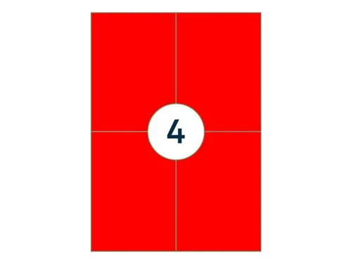 Gekleurde Etiketten 105x148mm Fluor Rood 42322
