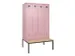 locker met bank,voor scheiding van kleding,HxBxD 2120x1200x815mm,4vak