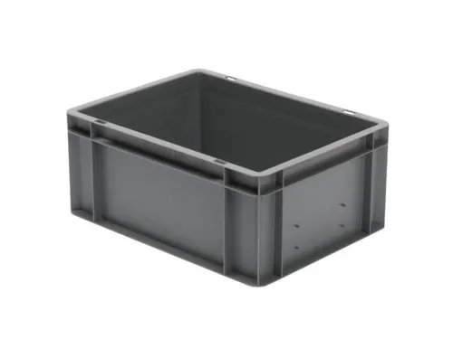 Euronorm-stapelbak 15l 175x400x300mm Wanden/bodem Gesloten Grijs