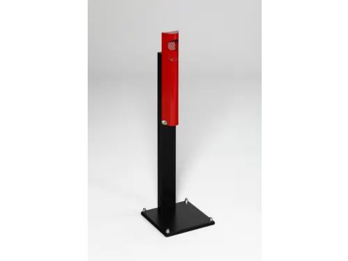 Staande Asbak 3.5 liter 1250x310x310mm Ral3000 Voet Zwart Staal