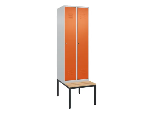 locker met bank,HxBxD 2120x600x815mm,2vak,vak B 300mm,cil.-slot