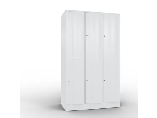 lockerkast 1950x1150x640mm 3x2 vakken romp RAL7035 front RAL7035