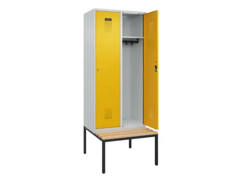 locker met bank,HxBxD 2120x800x815mm,2vak,vak B 400mm,cilinderslot