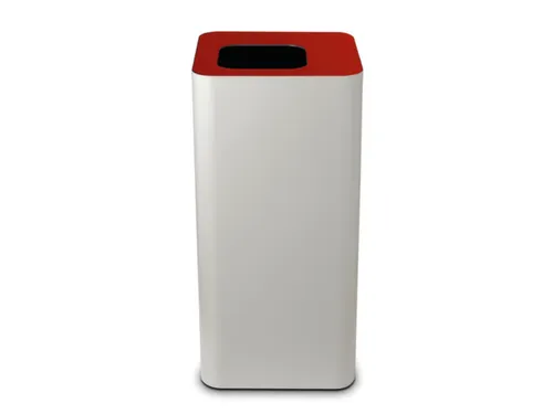 afvalbak,100l,HxBxD 800x385x385mm,romp staal wit