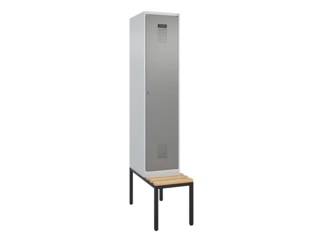 locker met bank,voor scheiding van kleding,HxBxD 2120x400x815mm,1vak