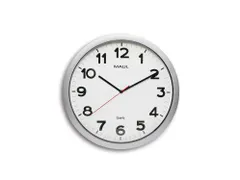 MAULstep Wandklok Quartz 40x5cm Kunststof Kader Zilver Incl. Batterij