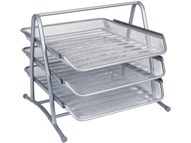 Mind Reader Accessoire organizer, voorraadopslag, desktop, ambachten, kantoor, metalen gaas, 8 L x 12,5 B x 11,25 H, wit