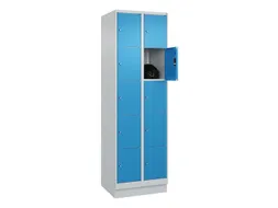 lockerkast,HxBxD 1950x600x500mm,2x5vakken,vak B 300mm,cil.-slot,sokkel
