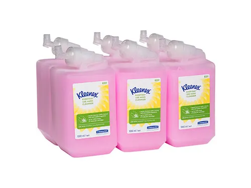 Kleenex 6331 Zeepvulling handreiniger roze 1 Liter doos 6 flacons