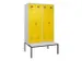 locker met bank,voor scheiding van kleding,HxBxD 2120x1200x815mm,4vak