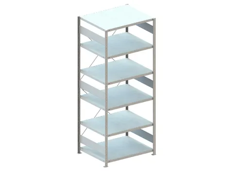 Inhaakstelling Basisveld 2500x1056x836mm 6legborden 230kg Ral7035