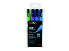 Verfstift Posca PC3M Fijne punt 0,9-1,3mm 4 stuks glitter koele kleure