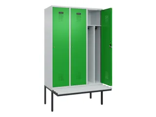 locker met bank,voor scheiding van kleding,HxBxD 2120x1200x815mm,3vak - 1