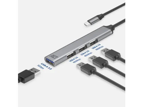 Hub ACT USB-C 3x USB-A 2.0 en 1x USB-A 3.0