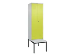 PBM-locker met bank,HxBxD 2120x600x815mm,2vak,vak B 300mm,cil.-slot