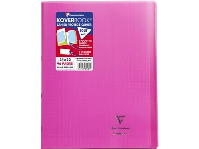 Schrift Koverbook A4+ 48 vel Seyès, kaft in PP assorti transparant
