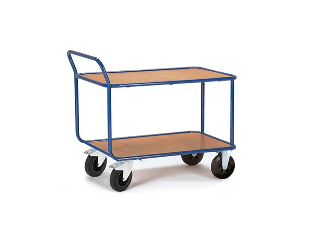 tafelwagen,draagverm. 500kg,2etage(s),laadvl. LxB 800x500mm,houtetage