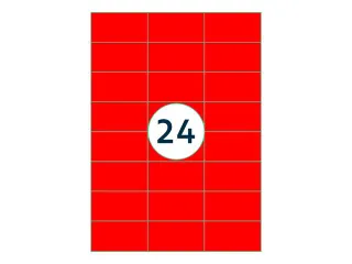 Gekleurde Etiketten 70x37mm Fluor Rood 42312 - 2