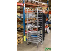 dienbladwagen,draagverm. 150kg,18etage(s),Dienbladschap,zilverkleurig