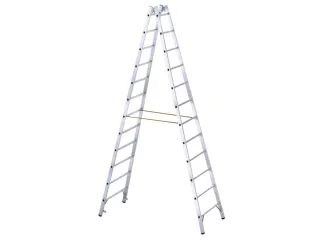 Bokladder Dubbelzijdig Aluminium 3.46m 2x12sporten Stalen Scharnieren - 1