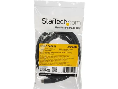 Usb-c Naar Usb-c Kabel 5a/100w Power Delivery M/m 3 Meter Usb-if