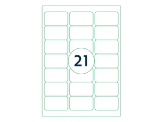 Verwijderbare Etiketten 63.5x38.1 mm Wit Doos a 1000 Vel 42005 - 2
