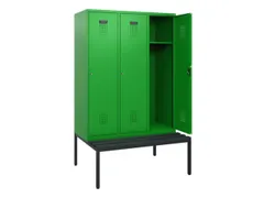 locker met bank,HxBxD 1950x1200x815mm,3vak,vak B 400mm,cilinderslot