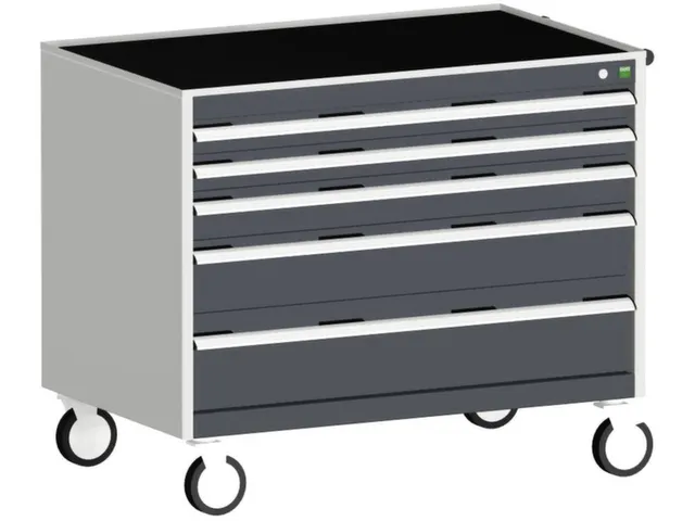 ladekast HxBxD 880x1050x650mm 5laden romp RAL7035 front RAL7016