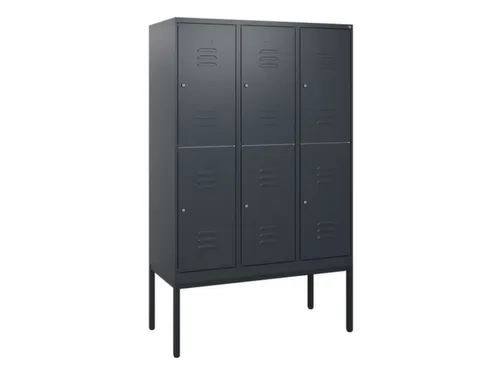dubbeldekse locker,HxBxD 1950x1200x500mm,3x2vak.,vak B 400mm,cil.-slot