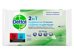 Hygiënische verfrissingsdoekjes Dettol Wipes 2-in-1 12 stuks