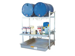 Aftapstelling 1410x1250x1620mm V. 2x200l Vaten M. Bak 220l Rooster - 1