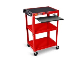 bijzetwagen,HxLxB 610-1060x610x460mm,rood,3niveau(s) - 1