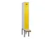 locker met bank,voor scheiding van kleding,HxBxD 2120x300x815mm,1vak