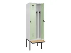 locker met bank,voor scheiding van kleding,HxBxD 2120x600x815mm,2vak