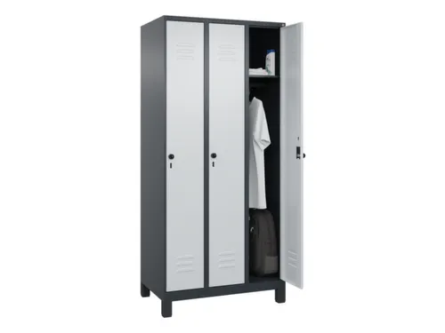 locker,HxBxD 1950x900x500mm,3vak,vak B 300mm,draaigrendel,voeten