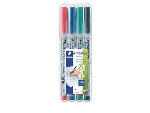 Viltstift Staedtler OHP Lumocolor 311 non permanent 0.4mm Assorti 4st