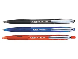 Balpen Bic Atlantis soft metalen clip clic medium blauw - 3