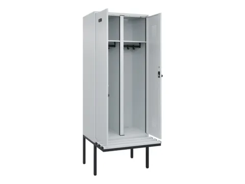 locker met bank,voor scheiding van kleding,HxBxD 2120x800x815mm,2vak